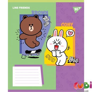 767640 А5 12 кос. Yes Line Friends Funny, зошит учнівський шкільний