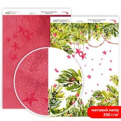 Дизайнерская бумага двухсторонняя ROSA TALENT Holiday Time №2 Матовая (5318074), Червоний; Зелений