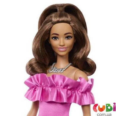 Кукла Barbie Модница в розовом миниплатье с рюшами, HRH15