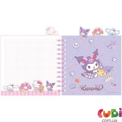 Блокнот з розділювачами на спіралі Hello Kitty (HK26-278), 80 аркушів, клітинка, пластикова обкладинка