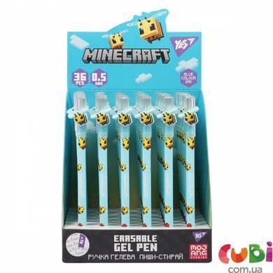 Ручка гелева Yes пиши-стирай "Minecraft.Spring" 0,5 мм, синя (420396)