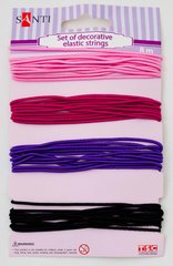 Набір шнурів еластичних декоративних, 4 кольори, 8 м/уп, рожево-фіолетовий овий (952027)