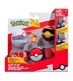 Ігровий набір POKEMON W14 - ПОЯС З ПОКЕБОЛАМИ ЧАРМАНДЕР (пояс, 2 покеболи, ігрова фігурка), комбінований