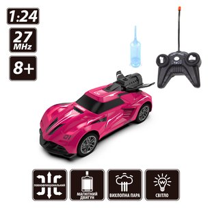 Автомобиль SPRAY CAR на р/у – SPORT (розовый, 1:24, свет, выхлопной пар)