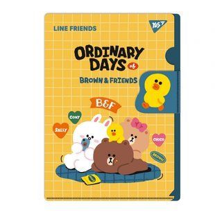 Папка-угол YES A4 с клапаном Line Friends (492106)