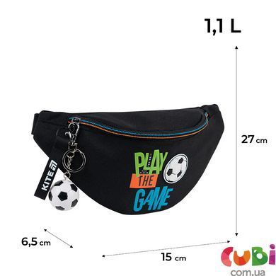 Сумка-бананка Kite дитяча 2577 Football Player (K26-2577-2), Чорний
