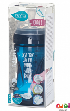 Пляшечка для годування Nuvita Mimic Cool Антиколікова 250 мл Темно-синій (NV6032NIGHTBLUE)