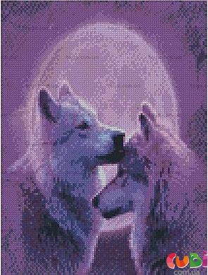 Алмазная мозаика STRATEG Волки в лунном свете (HX408)