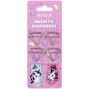 Набір магнітних закладок Kite із фігурними скріпками Diamond (K24-495-1)