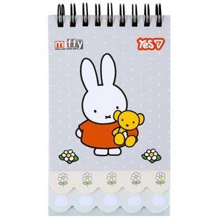 Блокнот Yes 85x142/60 подв. спираль "Miffy Teddy" с 2 фигурными ярусами (152233)