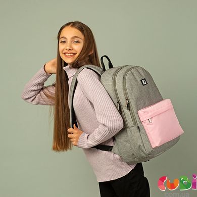 Рюкзак GoPack Education Teens 140L-1 сіро-рожевий
