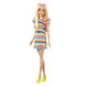 Лялька Barbie Модниця з брекетами у смугастій сукні, HJR96