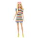 Лялька Barbie Модниця з брекетами у смугастій сукні, HJR96