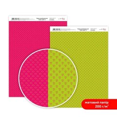Дизайнерський папір двосторонній ROSA TALENT Color style №6 Матовий (5318046), Рожевий; Зелений