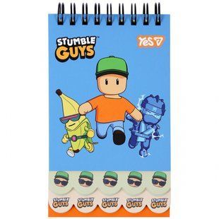 Блокнот Yes 85x142/60 подв. спираль "Stumble Guys Blue" с 2 фигурными ярусами (152236)