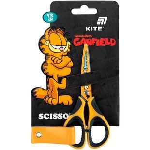 Ножиці дитячі з гумовими вставками і малюнком на лезі Kite Garfield (GF26-148), 13 см