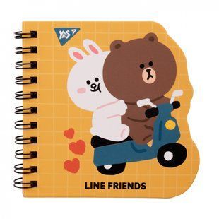 Блокнот YES 100x100 30 подв. спіраль Line Friends yellow, крапки (151812)