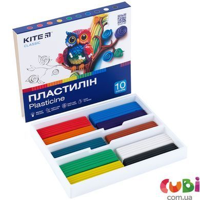 Пластилін, 10 кольорів, 200 г. Kite Classic (K-084)