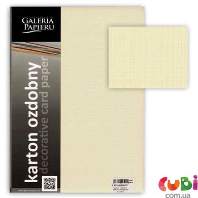 Декоративная картонная бумага CHECKED А4, цвет кремовый 20 шт. уп. 230г м2 (A4 CHECKED cream 20 листов в упаковке 230 г м2) (201602)