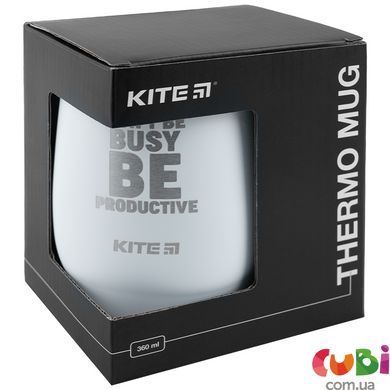 Термокружка Kite K22-378-03, 360 мл, біла