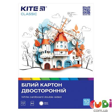 Картон белый (10л), A4 Kite Classic