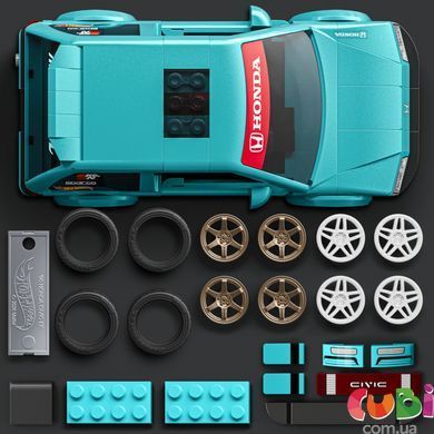 Коллекционная машинка-конструктор Honda Custom 90 Civic EF серии Speed ​​Mattel Brick Shop (JHF62)