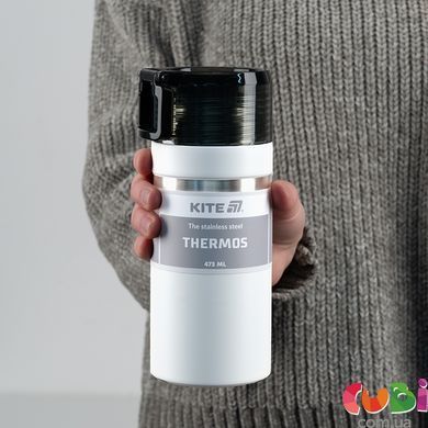 Термос Kite K25-320-1, 473 мл, білий, Білий
