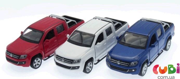 Машина метал 67336 1:43 АВТОПРОМ, Volkswagen Amarok, 3 кольори, відкриваються двері, в коробці 14, 5, 6, 5 7см