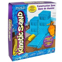 Пісок для дитячої творчості - KINETIC SAND CONSTRUCTION ZONE (блакитний, формочки, 283 г)