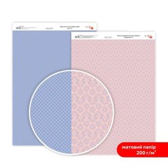 Дизайнерський папір двосторонній ROSA TALENT Мереживо №6 Матовий (5318014), Рожевий; Синій