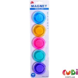 Магнит для доски Цветной 5 штук T-4005, D4см, 83814