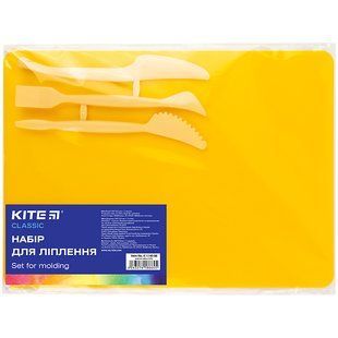 Набір для ліплення (дощ.180х250 мм+ 3 стеки), жовтий Kite Classic (K-1140-08)