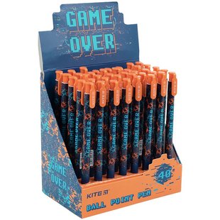 K21-363-02 Ручка кулькова автоматична Game over, синя