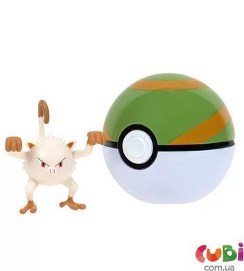 Игровой набор POKEMON W14 - МАНКИ В ПОКЕБОЛЕ (игровая фигурка, покебол), комбинированый