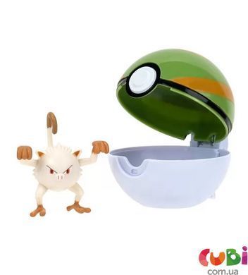 Игровой набор POKEMON W14 - МАНКИ В ПОКЕБОЛЕ (игровая фигурка, покебол), комбинированый