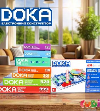 Конструктор електронний DOKA "СВІТЛО ТА КОЛІР RGB"