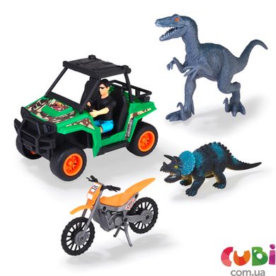 Ігровий набір Пошук динозаврів, баггі та мотоцикл, 2 динозаври, 1 фігурка, 3+, 383 4009