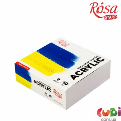 Набір Фарби акрилові ових фарб Ukraine 9x10мл, ROSA START (322111008)