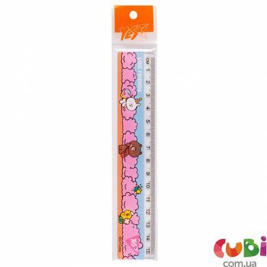 Лінійка Yes 15 см "Line Friends", рожева (370656)