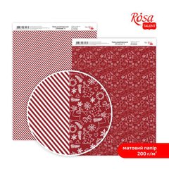 Дизайнерський папір двосторонній матовий "Christmas" 4, 21х29,7 см, 200 г м2, ROSA TALENT (5318036)