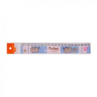 Линейка Yes 20 см "Pusheen", розово-голубая (370683)