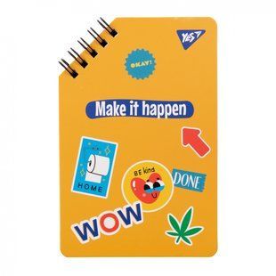 Блокнот YES 95х145 60 подв. cпіраль Sticky mood,без лініювання (151823)
