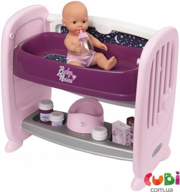 Игровой набор SMOBY Baby Nurse Прованс Кровать с полкой и съемным столиком (220353)