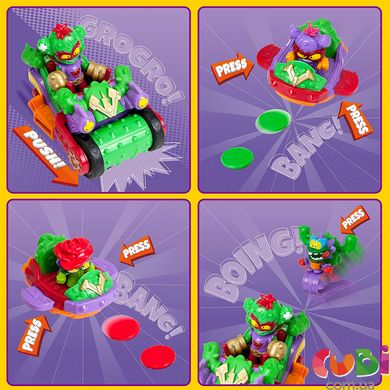 Ігровий набір SUPERTHINGS «Kazoom Kids» S1 – СПАЙК-РОЛЕР КАКТУС (3 машинки, Казум-Кід, 3 фігурки)