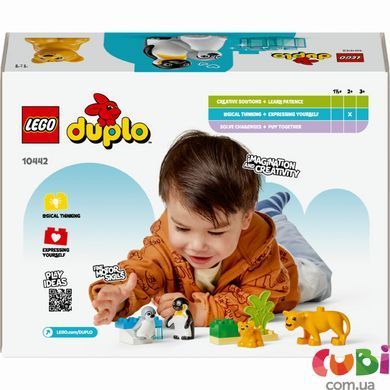Конструктор Lego DUPLO Сімейство диких тварин: Пінгвіни та Леви (10442), комбінований