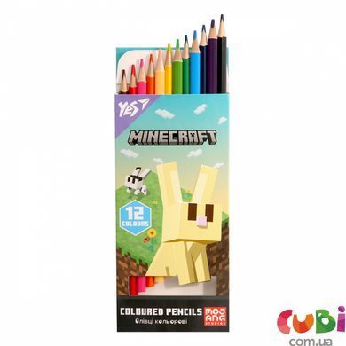 Карандаши цветные Yes 12 цветов "Minecraft.Spring" (290772)