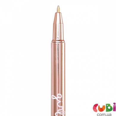 Ручка шариковая YES Happy pen 0,7 мм синяя розово-золотой корпус (411947)