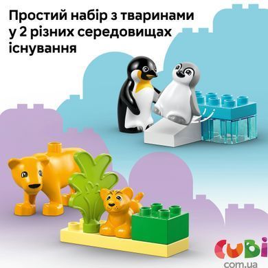 Конструктор Lego DUPLO Сімейство диких тварин: Пінгвіни та Леви (10442), комбінований