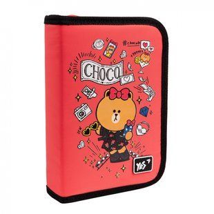Пенал жесткий YES одинарный с клапаном HP-03 Line Friends, комбинированый