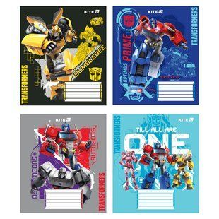 Тетрадь школьная Kite Transformers TF25-235, 12 листов, косая линия